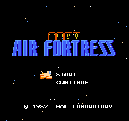Air Fortress title screen for Famicom